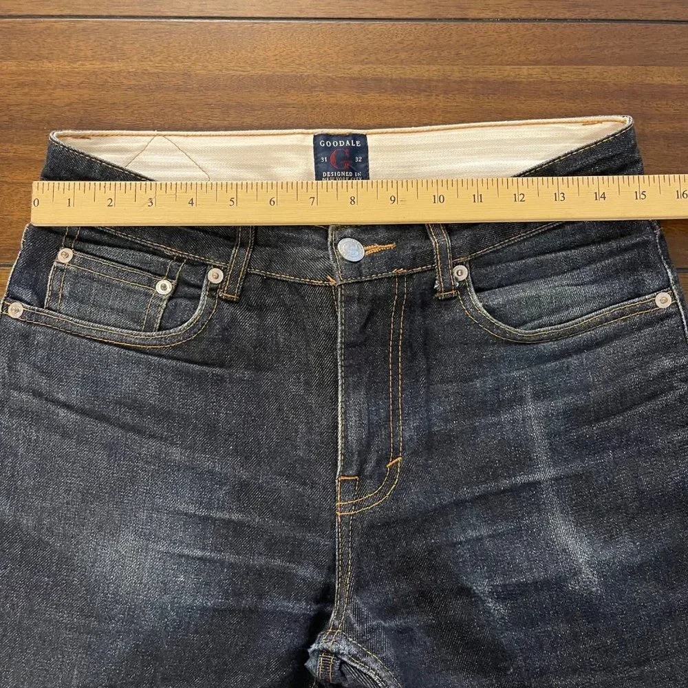 Goodale The Tailored Tapered Jean dark wash worn-in size 31x32